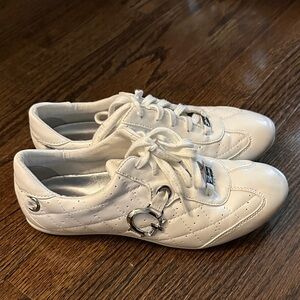 Guess White Quilted Leather Athletic Sneakers